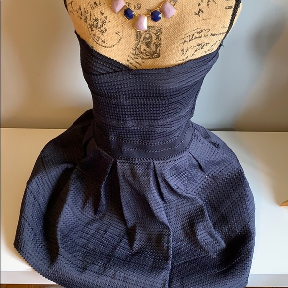 Navy fit and flare dress - Picture 2 of 3